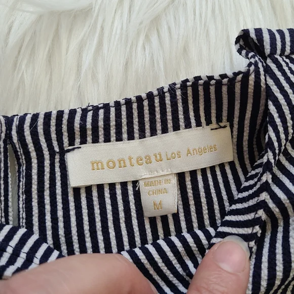 Montaeu Los Angeles Striped Blouce Blue & White - Picture 8 of 14